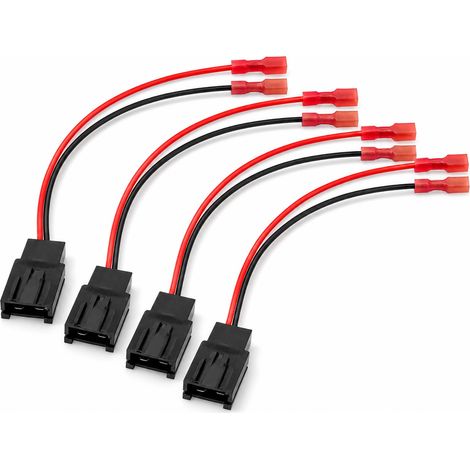 4 Pièces Adaptateur Haut Parleur Voiture, Connecteur Faisceau ISO Enceinte Aftermarket Câble 2 Broches 1999-2015, Faisceau Câblage Audio Autoradio avec Prise (1/5)