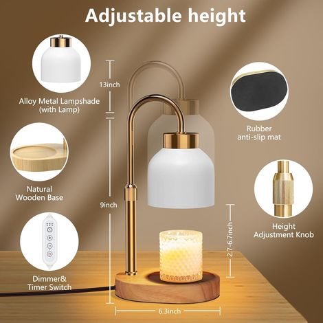 Lampada scaldacandele Seenedlast, lampada scaldacandele elettrica, scaldacandele con timer e dimmer, scaldacandele vintage in vetro per candele profumate, decorazione per la casa e la stanza. (1/5)