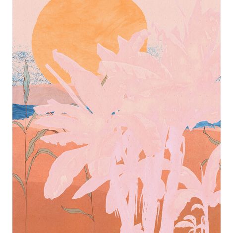 Papier peint panoramique méditerranéen,modern,vintage & retro Platanos Rose (1/5)