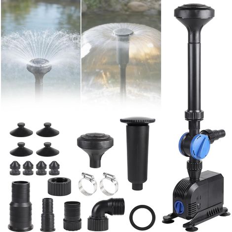 Pompe de Bassin 900 L/H 20W, Pompe pour Fontaine Exterieur avec 3 Buses 5m Câble, 1,5m Hauteur Manométrique, Paysage Aquatique Parfait pour Bain d'oiseaux Aquarium Etang Jardin (1/5)