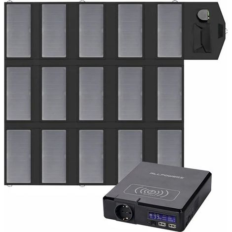 ALLPOWERS S200 Estacion de Energia Portatil con 100W Panel Solar, Batería de 154Wh, Salida CA 200W, Carga Rápida 1.5H, Generador Solar para Teléfonos Móviles Computadoras, Camping, Viajes, Cortes