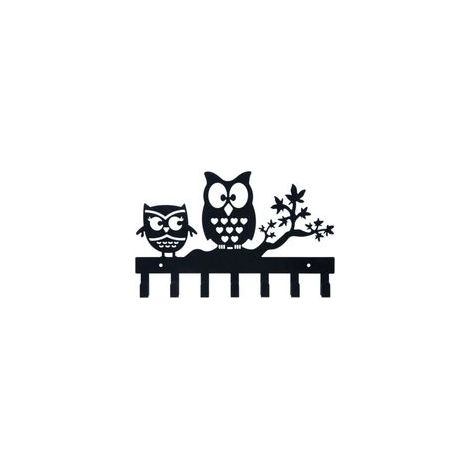 Porte-Clés Hibou Créatif en Fer Forgé - JINFGERNE - Décoration Murale Simple et Élégante - Noir