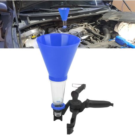 Kit de 3 entonnoirs à huile moteur universels antistatiques et anticorrosion pour automobile (Bleu)