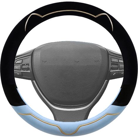 Housse de volant - Housse de volant en peluche - Housse de volant moelleuse  Housse de volant épaisse de dessin animé pour femmes - Housse de volant d'hiver antidérapante pour voitures chaudes, SUV (1/5)