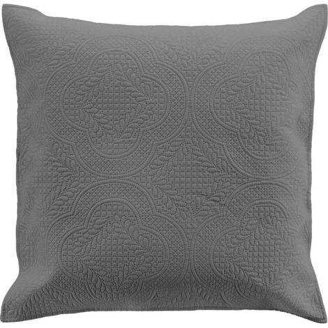 Housse de Coussin "Romane" 60x60cm Anthracite (1/4)
