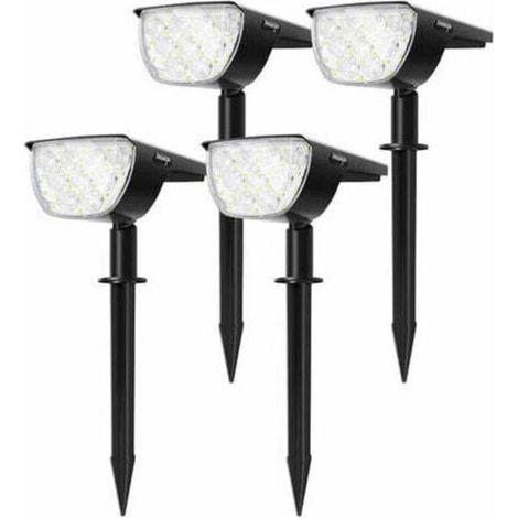 Pack 30 LED Solar Spotlights Outdoor Solar Lights Waterproof Dimmable Solar Light with 180° Solar Panel for Garden, MUMU (1/4)