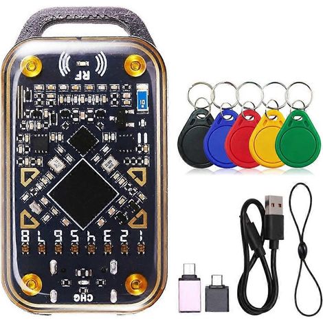Lecteur de puces RFID Chameleon Ultra, émulateur de cartes à puce, duplicateur NFC + porte-clés 5XCUID, décodage de cartes à puce d'identification 125K 13,56M (1/5)