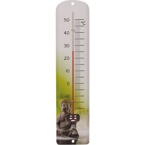 Metall-Thermometer 30 cm Zen Buddha Dekoration