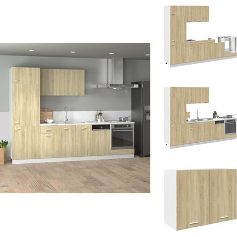 Ensemble d'armoires de cuisine 7 pcs chêne sonoma - Ensemble D'armoires De Cuisine - Ensembles D'armoires De Cuisine - Placard De Cuisine - Unité De Cuisine (1/5)