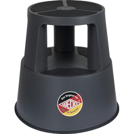 Taburete con ruedas PP y TPE gris H. con/sin carga 420/428mm