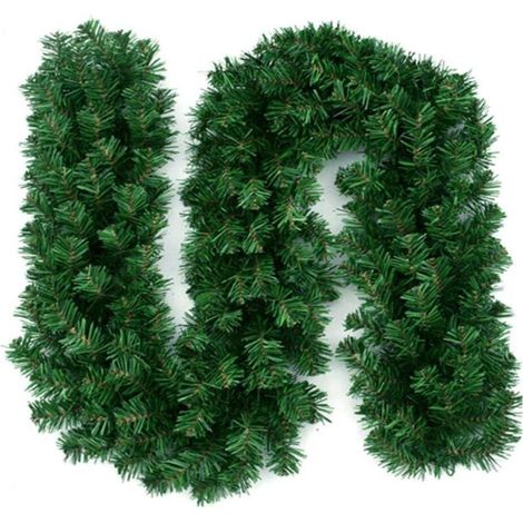 Ghirlanda natalizia artificiale, albero di Natale verde da 2,7 m, decorazione per porte e scale interne ed esterne.