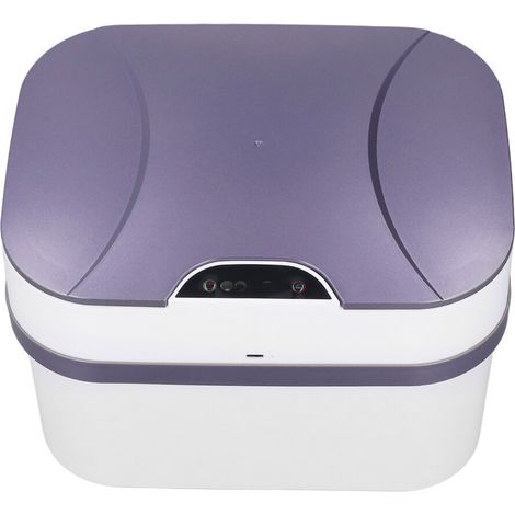Poubelle automatique sans contact avec détecteur de mouvement, design fin, couvercle électrique anti-odeurs, idéale pour les espaces restreints dans la salle de bain ou la chambre.