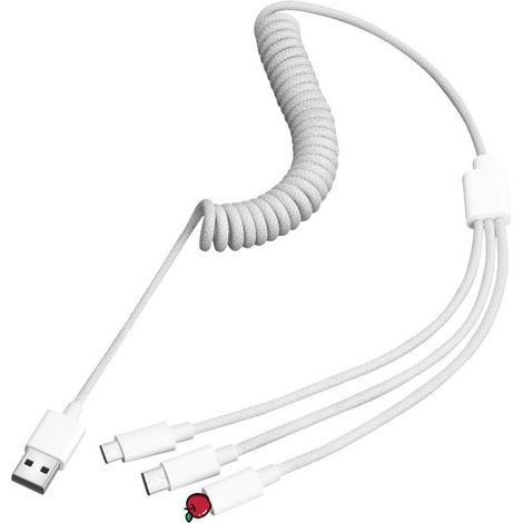 3-in-1-Schnellladekabel (USB), max. 100 W, gerades, geflochtenes Nylonkabel mit verstellbarer Länge, kompatibel mit iPhone 16–11, Samsung, iPad, Grau (1/5)