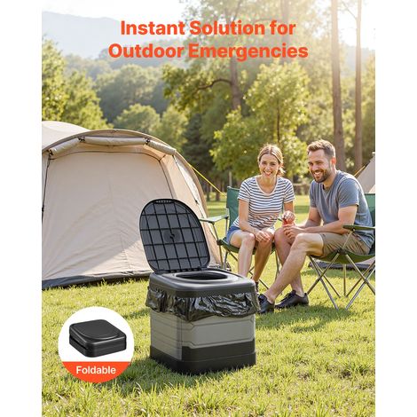Toilette de Camping Pliable, Toilette Portable avec Capacité de Charge de 150 kg, pour Domicile Camping-car Caravane Bateau Randonn… (1/5)