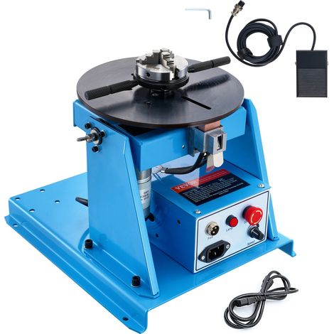 Positionneur de soudage rotatif 10 kg, table tournante de positionnement 0-90° mandrin de tour à 3 mâchoires, machine de position portable 1-12 tr/min 20 W pour couper, meuler, assembler, tester