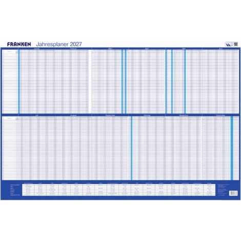 Franken PKU100227 Sottomano Annuale 2027 Bianco, Blu (L x A) 910 mm x 610 mm 1 pz. PKU100227 (1/5)
