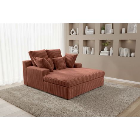Lounge Chaiselongue AROSA Liege in Stoff Tilia Rostbraun