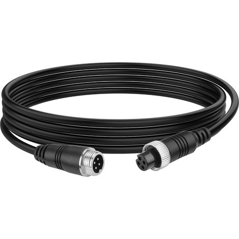 Câble d'extension M12 4 broches pour caméra de recul CCTV, camion, remorque, camping-car, bus, véhicule, système de moniteur de secours (2 m/6,6 FT) (1/5)