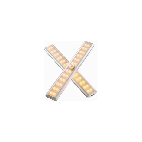 Wiederaufladbare LED-Lampe mit Bewegungsmelder, kabellose Schrankleuchte, tragbare Notfallleuchte, Nachtlicht für Kinder, extra, 3000 K warmweiß (2 Stück) (1/4)