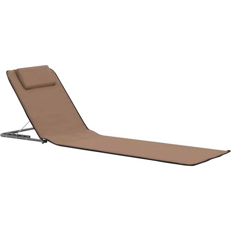 Maison Exclusive - Tapis de plage pliables 2 pcs Acier et tissu marron (1/5)