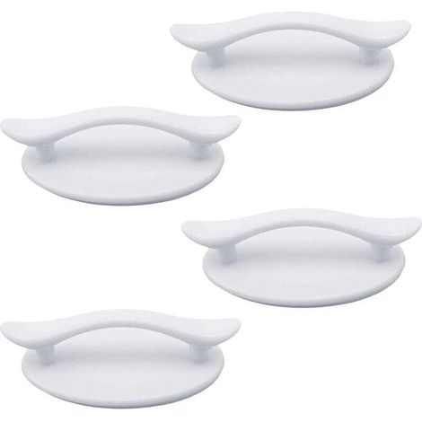 Pieces Self-Adhesive White Plastic Handles for Doors and Windows, Cupboards, Drawers, Wardrobes (8.3 x 4.9 cm) (1/5)