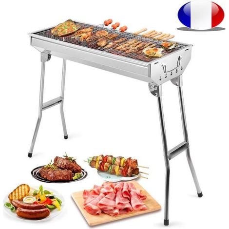 Aqrau Barbecue Gril portable pliable en acier inoxydable (1/4)