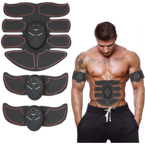 MINKUROW Ems Entrenador Abdominal, Dispositivo De Entrenamiento Ems, Entrenador Abdominal Para El Hogar, Entrenador Eléctrico De Músculos Abdominales Para Mujeres Y Hombres, Paquete Completo De Seis P (1/5)