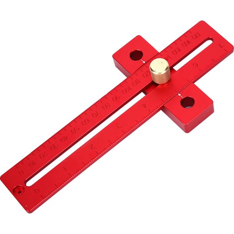 Anreißlineal, Holzbearbeitungszubehör, T-förmig, eloxierte Oberfläche, klare Skala, Aluminiumlegierung, 170 mm (1/5)