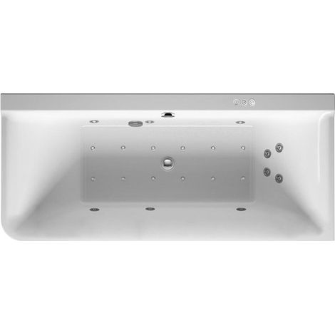 Baignoire bain à remous Duravit P3 Comforts Angle droit 184 l 180x80 blanc, 2 dossiers Combi-Syst P