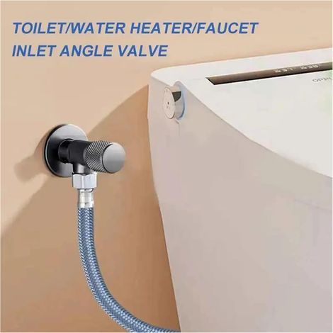 Electrovanne d'entrée G1/2 à 4 points en laiton finition argentée pour robinet, chauffe-eau, toilette et machine à laver (1/5)