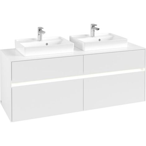 V&B Waschtischunterschrank Collaro 140x54,8x50cm, f 2 WT, LED 10 W, wh. ma (1/3)