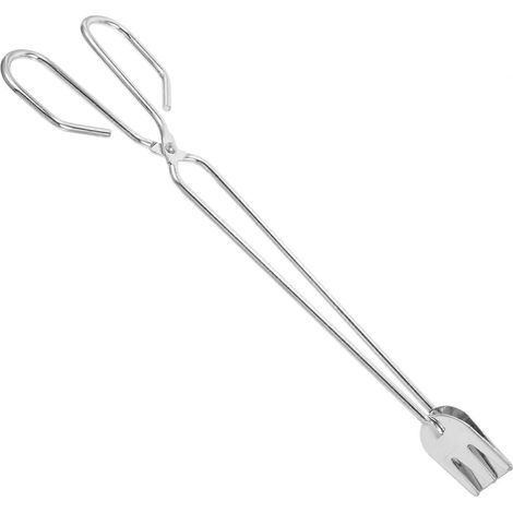 Pince à charbon pour barbecue et cheminée, outil résistant à la chaleur, manche épais, pour feux de camp et foyers extérieurs. (1/5)