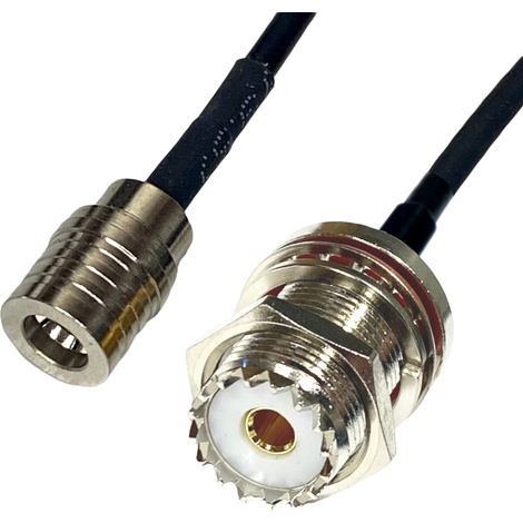 Anschlusskabel mit QMA-Stecker / UHF-Buchse RG174, 20 cm