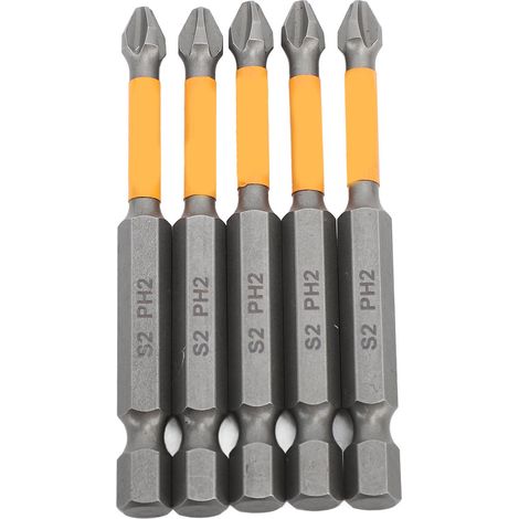 Embouts de tournevis croisés en acier allié S2, jeu d'embouts de résistance aux chocs pour la réparation industrielle, ingénierie électrique, 5 pièces