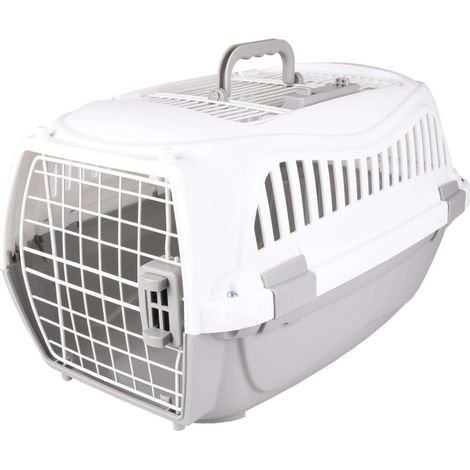Cage de transport GLOBE S 37 x 57 X h 33 cm, gris pour chien max 9 kg - animallparadise