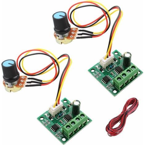 Contrleur de vitesse de moteur PWM 1.8V 3V 5V 6V 12V 2A, contrleur de vitesse DC 12v, commutateur de potentiomètre de contrleur de vitesse de moteur 1803BW 2 pièces (1/5)