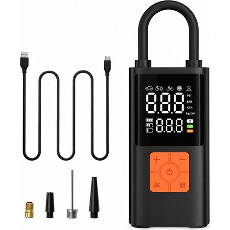 Compresseur d'Air Portable Sans Fil Batterie Lithium Power Bank Digital Pneus Auto Vélo (1/5)
