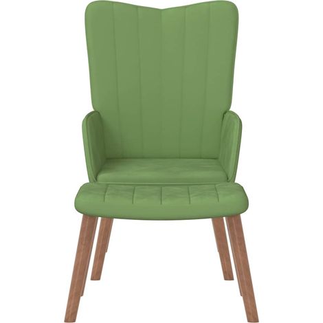 Maison Exclusive - Relaxsessel mit Hocker Hellgrün Samt
