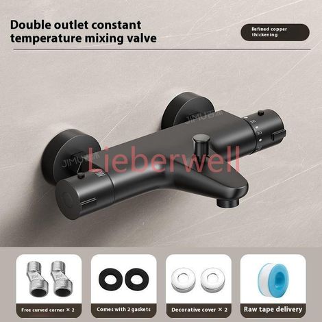 Mitigeur thermostatique, réglage automatique de la température, pomme de douche, robinet d'eau intelligent pour chauffe-eau, ensemble domestique (1/4)