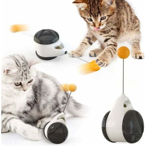 QORVA-Jouet interactif pour chat - balançoire équilibrée - Balle rotative à 360 degrés - Avec herbe à chat - Stimule l'instinct de chasse attrayant - Jouet d'Entraînement pour chat-Fei Yu