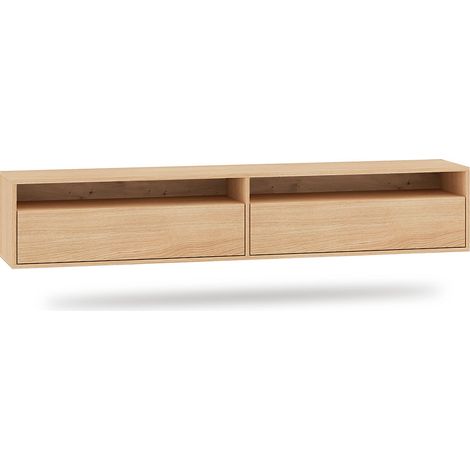 Meuble TV mural 2 portes 180 cm Nila Bois (1/5)