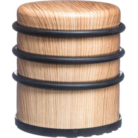 1 - Cale De Porte - Accessoire De Porte - Effet Bois Naturel - Anneaux En Caoutchouc - Protection Contre Les Rayures - Intérieur - Marron - 10x5x3cm