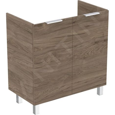 Ideal Standard Eurovit - Meuble lavabo, 84x80x44 cm, 2 porte, charnières G/D, noyer R0262Y9 (1/3)