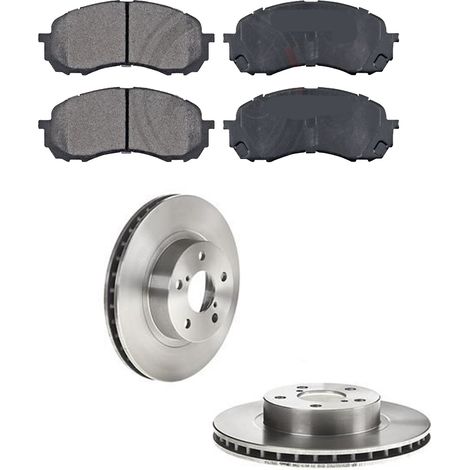 KIT FRENI ANTERIORI compatibile con SUBARU IMPREZA TRE VOLUMI (GD) - DISCHI + PASTIGLIE OEM: P 78 015 / 24417 E , 24424 E , 25124 V /SOSTITUZIONE DIRETTA/BASSA POLVERE/SILENZIOSO