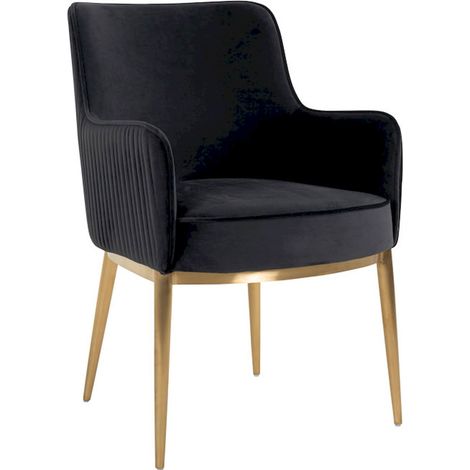 Fauteuil Breeze Velours Anthracite et Doré Richmond - Velours anthracite élégant avec accents dorés (1/2)