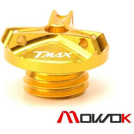 Bouchon de vis de remplissage d'huile MOWOK en alliage d'aluminium modifié pour Yamaha TMAX530 (12-23 ans) (impression dorée TMAX) (1/5)