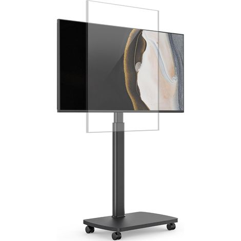 Support TV roulettes avec Base en Bois pour TV de 32-65 Pouces Horizontal et Vertical-Support TV sur Pied Plus Haut 1306-1626 MM Inclinaison 12° jusqu'à 35 KG Max. VESA 400x400mm (1/5)