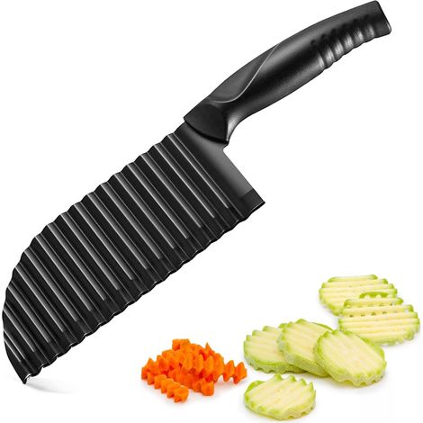 Coupe-frites Ondulé - Lame En Acier Inoxydable - Poignée Antidérapante En Plastique - Pour Pommes De Terre Carottes Légumes - 1 Pièce (1/5)