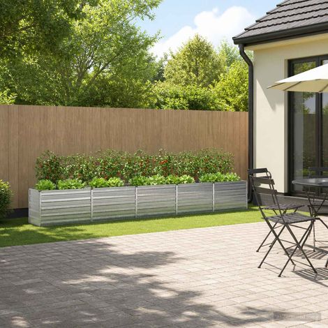 vidaXL Cama de Jardín Elevada Plateado 400 x 40 x 55 cm galvanizado (1/5)