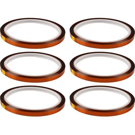 Hochtemperatur-Thermoband, 6 Stück, braun, 0,6 cm breit, 33 m lang, für Sublimation, beständig bis 260 °C (1/5)